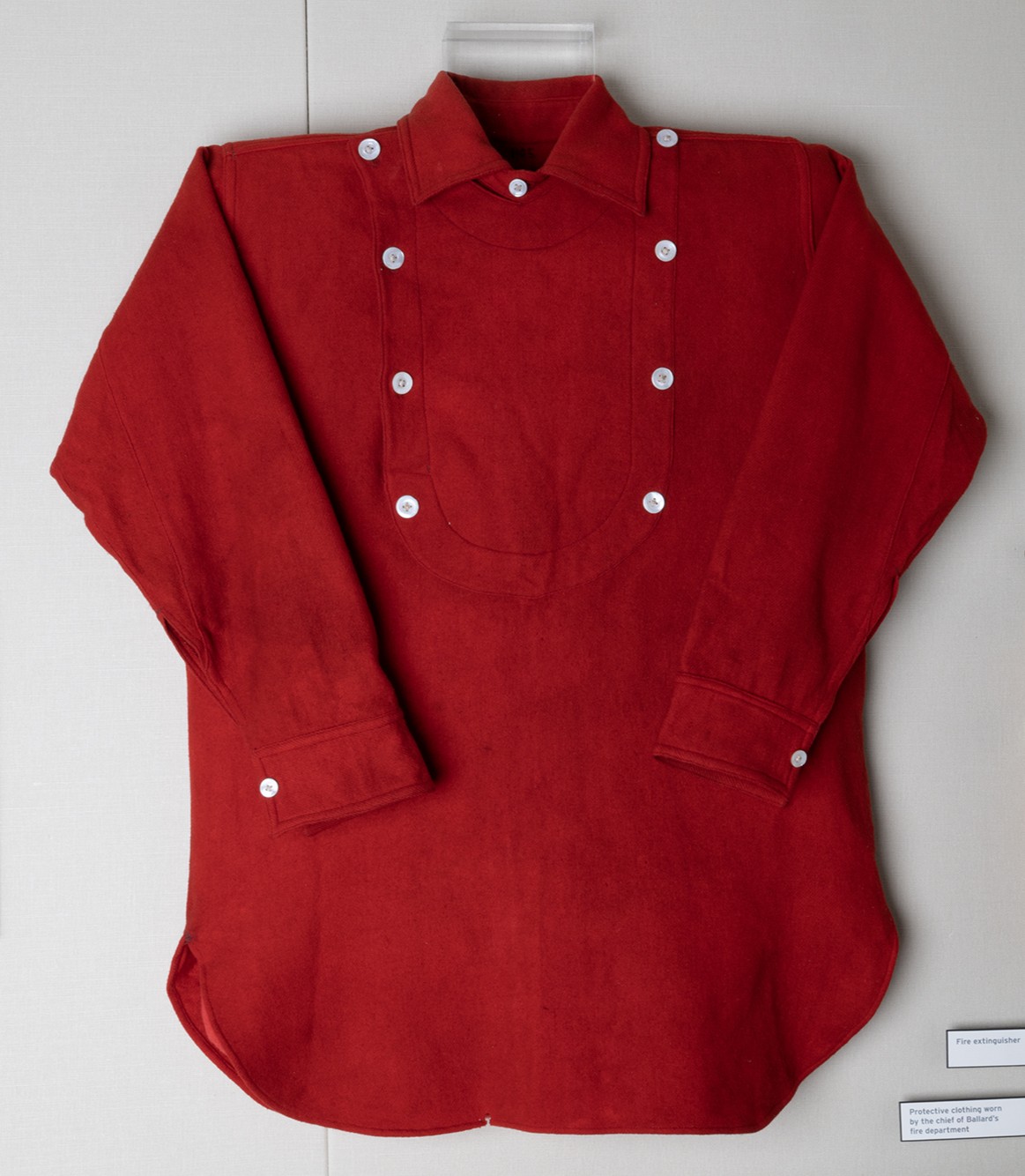 Image of Red flannel shirt owned by Will Saeher, Chief of Ballard Fire Dept. ca. 1900